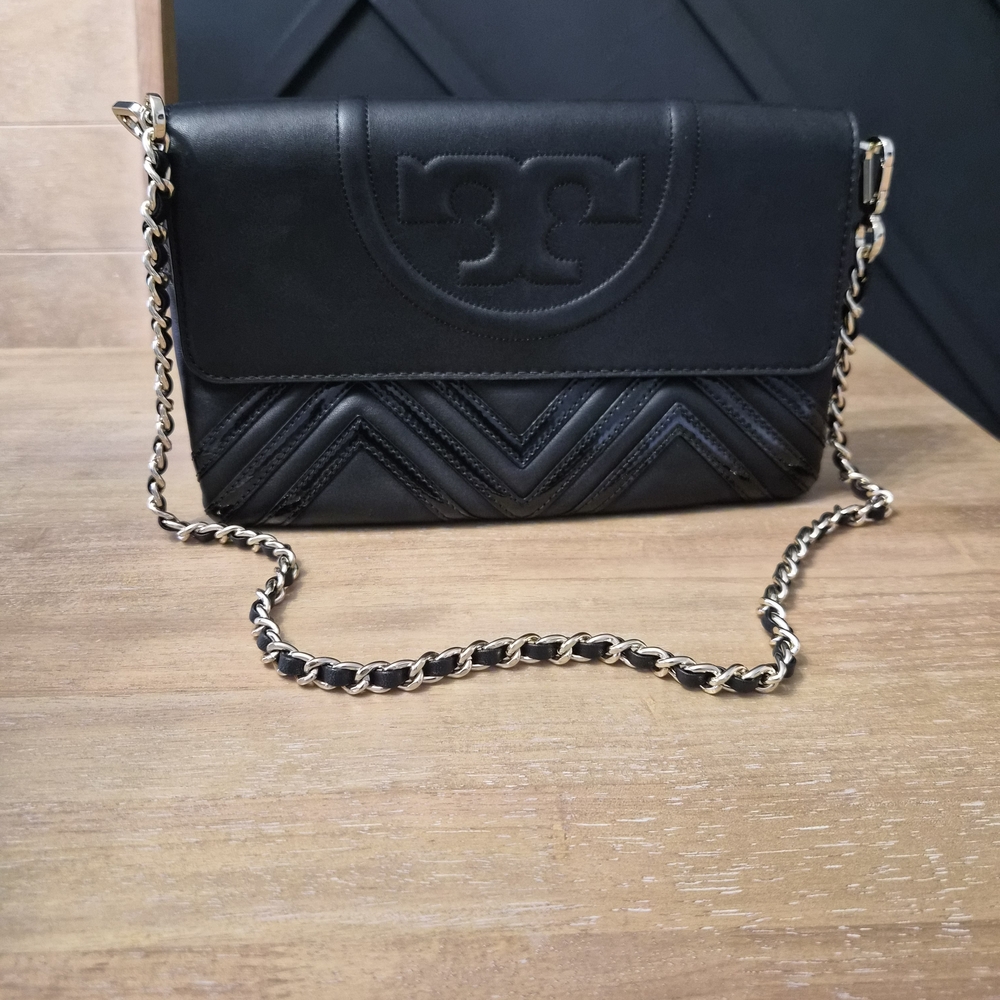 Tory Burch Black Leather Shoulder Bag
